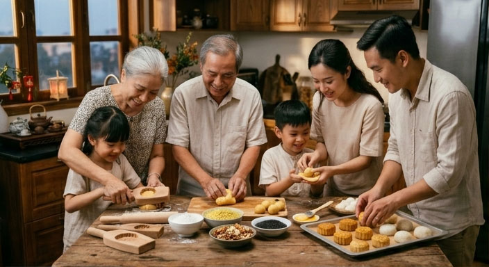 Làm bánh Trung thu tại nhà – trải nghiệm ý nghĩa mùa trăng